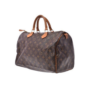 Louis Vuitton Brown Handbag Monogram Speedy Leather